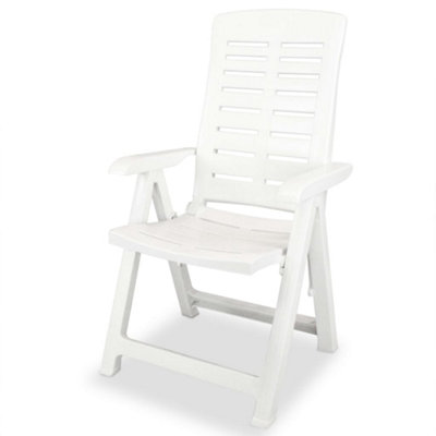 Berkfield Reclining Garden Chairs 4 pcs Plastic White