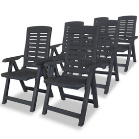 Berkfield Reclining Garden Chairs 6 pcs Plastic Anthracite