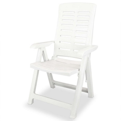 Berkfield Reclining Garden Chairs 6 pcs Plastic White