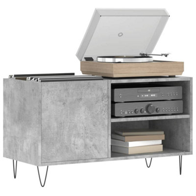 Rantry Platenkast Zwart 100x38x48 cm Engineered Wood, Vinyl Record Opslag Organizer, Recorder Case Collectie Plank, LP Cabinet 813 Media Opbergkasten & Racks