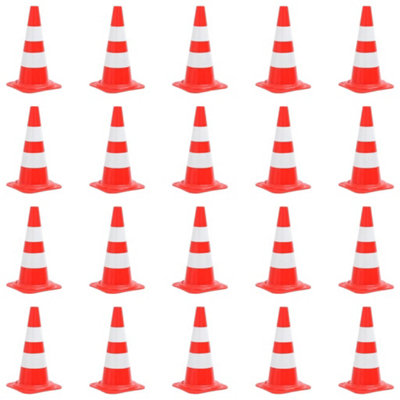 Berkfield Reflective Traffic Cones 20 pcs Red and White 50 cm