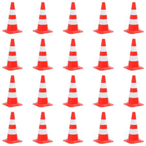 Berkfield Reflective Traffic Cones 20 pcs Red and White 50 cm