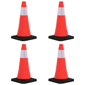 Berkfield Reflective Traffic Cones with Heavy Bases 4 pcs 50 cm