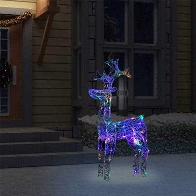 Berkfield Reindeer Christmas Decoration 90 LEDs 60x16x100 cm Acrylic Price Comparisons | Compare The Build
