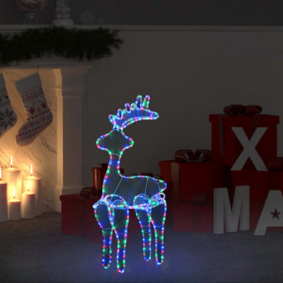 Berkfield Reindeer Christmas Decoration with Mesh 306 LEDs 60x24x89cm