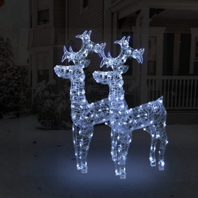Berkfield Reindeer Christmas Decorations 2 pcs 60x16x100 cm Acrylic Price Comparisons | Compare The Build