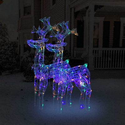 Berkfield Reindeer Christmas Decorations 2 pcs 60x16x100 cm Acrylic Price Comparisons | Compare The Build