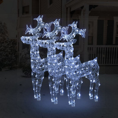 Berkfield Reindeer Christmas Decorations 3 pcs 60x16x100 cm Acrylic Price Comparisons | Compare The Build