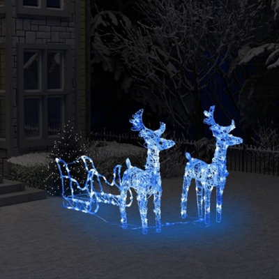 Berkfield Reindeers & Sleigh Christmas Decoration 160 LEDs 130 cm Acrylic Price Comparisons | Compare The Build