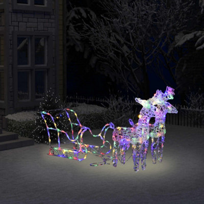 Berkfield Reindeers & Sleigh Christmas Decoration 160 LEDs 130 cm Acrylic Price Comparisons | Compare The Build