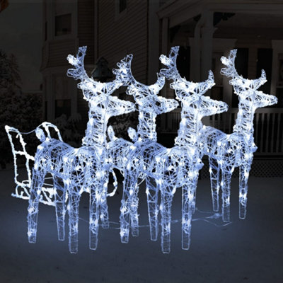 Berkfield Reindeers & Sleigh Christmas Decoration 240 LEDs Acrylic Price Comparisons | Compare The Build