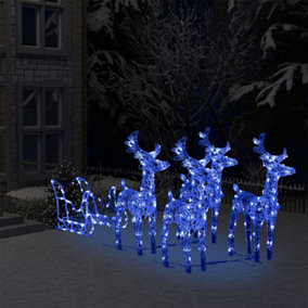 Berkfield Reindeers & Sleigh Christmas Decoration 280x28x55 cm Acrylic