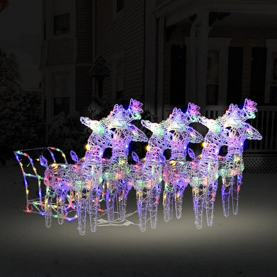 Berkfield Reindeers & Sleigh Christmas Decoration 320 LEDs Acrylic Price Comparisons | Compare The Build