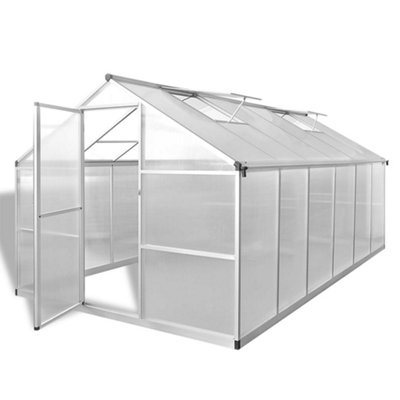 Berkfield Reinforced Aluminium Greenhouse with Base Frame 9.025 m2