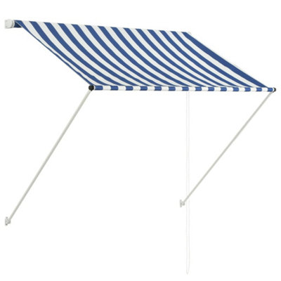 Berkfield Retractable Awning 100x150 cm Blue and White