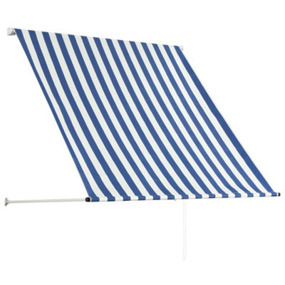 Berkfield Retractable Awning 100x150 cm Blue and White