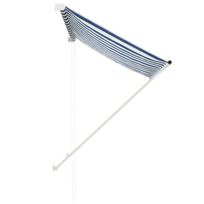 Berkfield Retractable Awning 150x150 cm Blue and White