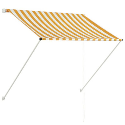 Berkfield Retractable Awning 150x150 cm Yellow and White