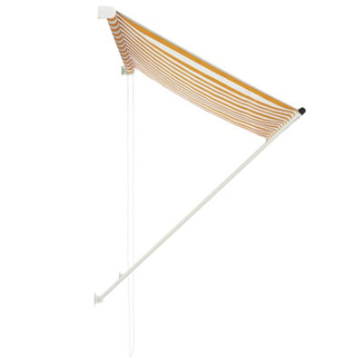 Berkfield Retractable Awning 150x150 cm Yellow and White
