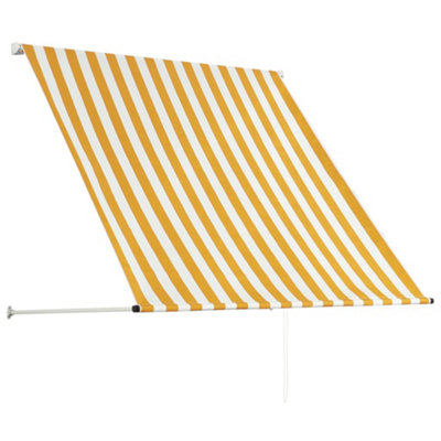 Berkfield Retractable Awning 150x150 cm Yellow and White