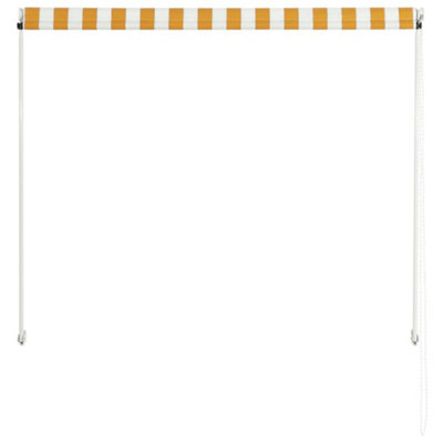 Berkfield Retractable Awning 150x150 cm Yellow and White