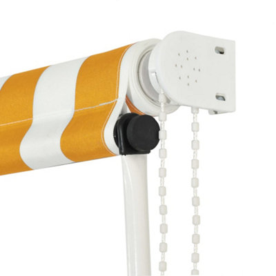 Berkfield Retractable Awning 150x150 cm Yellow and White