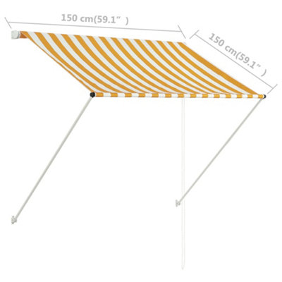Berkfield Retractable Awning 150x150 cm Yellow and White