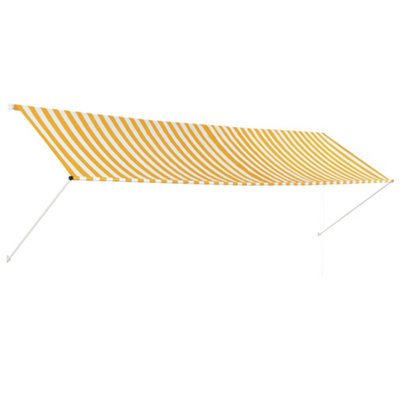 Berkfield Retractable Awning 400x150 cm Yellow and White