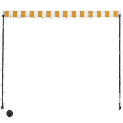 Berkfield Retractable Awning with LED 150x150 cm Yellow and White