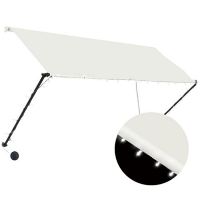 Berkfield Retractable Awning with LED 250x150 cm Cream