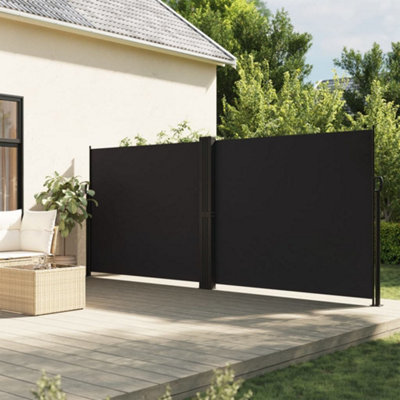 Berkfield Retractable Side Awning Black 160x600 cm
