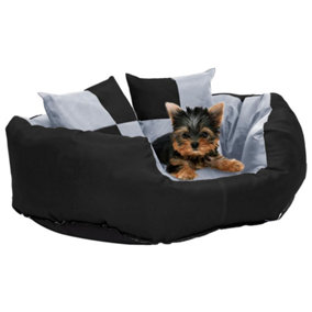 Berkfield Reversible & Washable Dog Cushion Grey and Black 65x50x20 cm