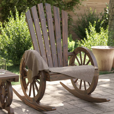 Berkfield Rocking Adirondack Chairs 2 pcs Solid Wood Fir