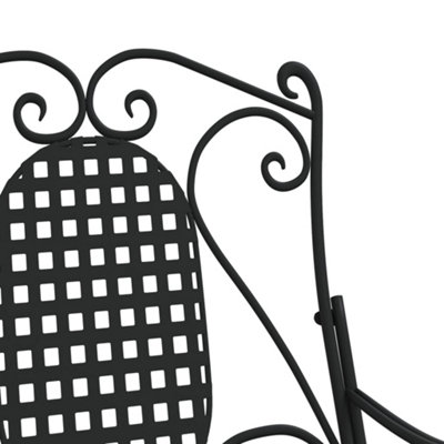 Berkfield Rocking Bench 84 cm Black Steel