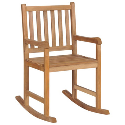 Berkfield Rocking Chair Solid Teak Wood