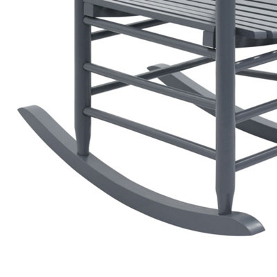 Berkfield Rocking Chair with Curved Seat Grey Poplar Wood