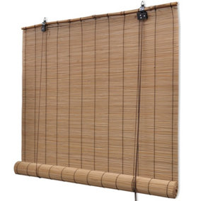 Berkfield Roller Blind Bamboo 100x220 cm Brown