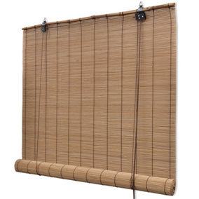 Berkfield Roller Blind Bamboo 80x220 cm Brown
