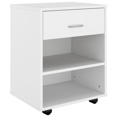 Berkfield Rolling Cabinet White 46x36x59 cm Engineered Wood