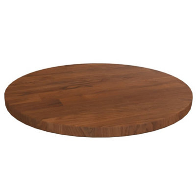 Berkfield Round Table Top Dark Brown Radius 30x1.5 cm Treated Solid Wood Oak