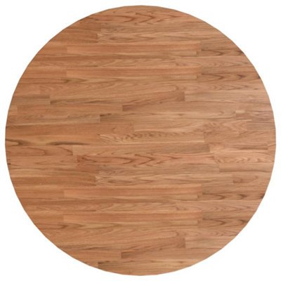 Berkfield Round Table Top Light Brown Radius 70x1.5 cm Treated Solid Wood Oak