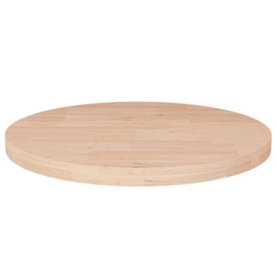 Berkfield Round Table Top Radius 40x2,5 cm Untreated Solid Wood Oak ...