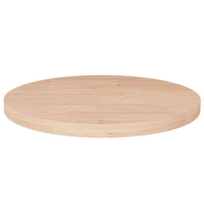 Berkfield Round Table Top Radius 50x2,5 cm Untreated Solid Wood Oak