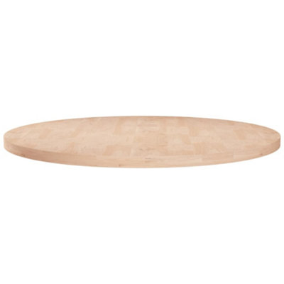 Berkfield Round Table Top Radius 70x2,5 cm Untreated Solid Wood Oak