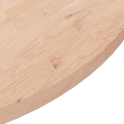 Berkfield Round Table Top Radius 90x2,5 cm Untreated Solid Wood Oak