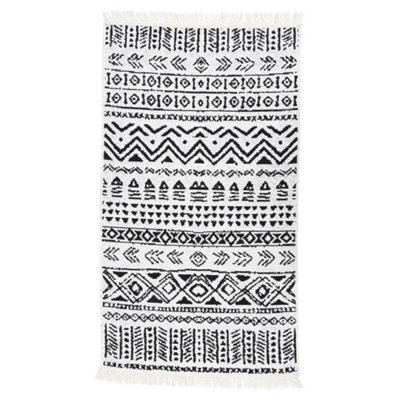 Berkfield Rug Black and White 120x180 cm Cotton