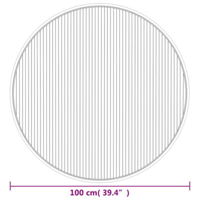 Berkfield Rug Round Grey100 cm Bamboo