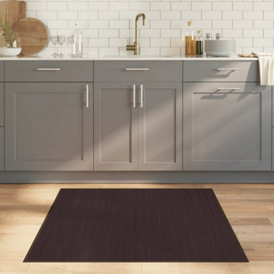 Berkfield Rug Square Dark Brown100x100 cm Bamboo