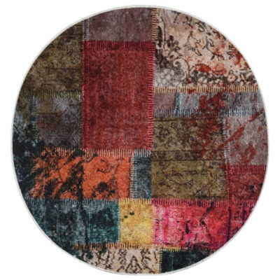 Berkfield Rug Washable Patchwork 120 cm Multicolour Anti Slip DIY at B&Q