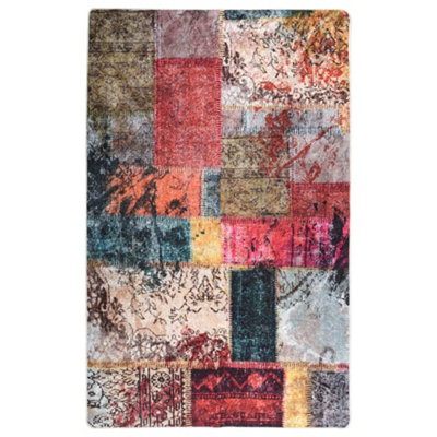 Berkfield Rug Washable Patchwork 160x230 cm Multicolour Anti Slip